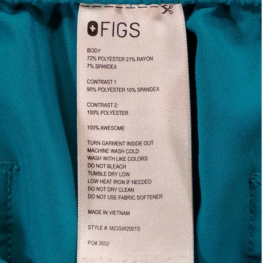 FIGS Tansen Jogger Scrub Pants Mens Small S/S Teal Technical Collection Medical